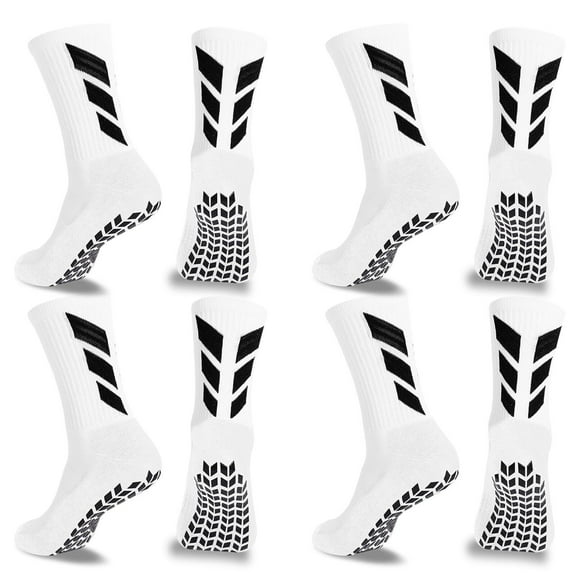 4 Pairs Sport Socks Anti-Slip Grip Soccer Football Basketball Men Socks Training