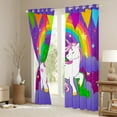 thumbnail image 3 of Erosebridal Initial Letter L Curtains Pack of 2 (38x45), Green Monogrammed Blackout Curtains for Bedroom, Cartoon Unicorn Curtains for Living Room, Window Treatments Room Decoration, 3 of 6