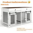 thumbnail image 2 of YIYADO Dog Crate Furniture for Two Dogs, 63" Double Wooden Dog Kennel with Divider, Drawers & Sliding Doors, Indoor Rustic Dog Crate Cabinet, 2 of 7