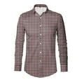 thumbnail image 3 of KeShDi Men's Flannel Shirts Men Fashion Casual Print Turndow Collar Button Lapel Long Sleeves Button Blouses Top Purple L, 3 of 3