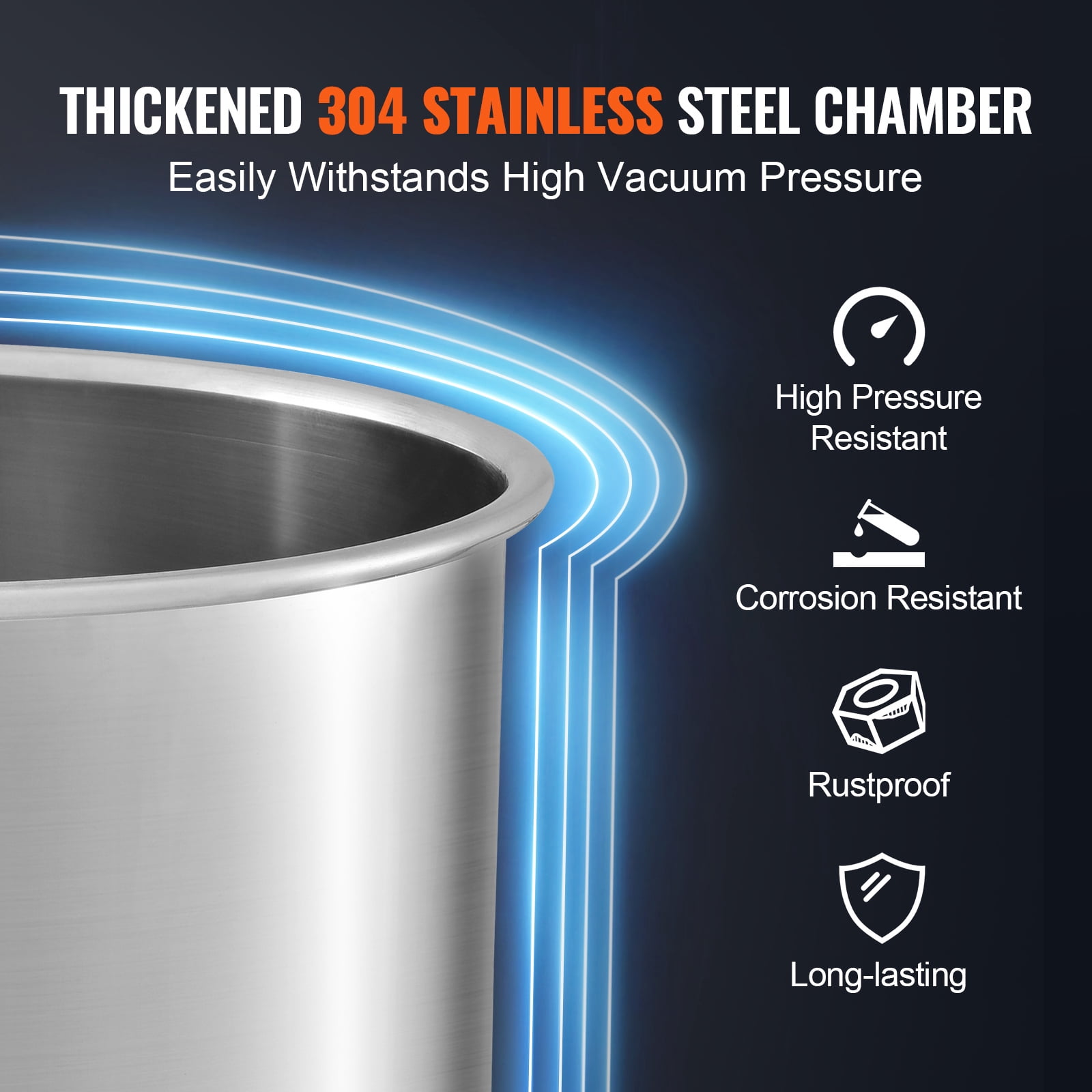 KFFKFF Vacuum Chamber Tempered Glass Lid Vacuum 5 Gal Degassing Chamber Silicone