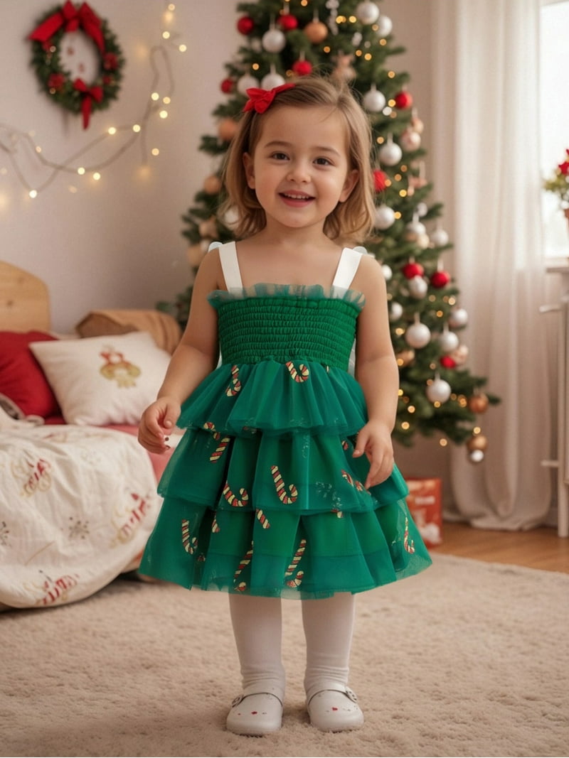 PaerPade Toddler Kids Girls Christmas Dress, 12 18 24 Months 2T