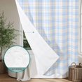thumbnail image 6 of Blue Checkered Shower Curtain - Water Repellent Fabric Shower Curtains Washable, Farmhouse Stripes Modern Art Decorative Polyester Cloth Bathroom Curtains Modern Bath Decor 36"x72", 6 of 8
