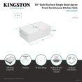 thumbnail image 6 of Gourmetier GKFA301810DS Arcticstone 30" Solid Surface White Stone Apron-Front Single Bowl Farmhouse Kitchen Sink with Strainer, Matte White, 6 of 7