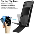 thumbnail image 2 of for iPhone 12 Mini Case Wallet Cover with Screen Protector 4-Card Credit Card Holder ID Slot Scratch Resistant Protective Hard Shell Rugged TPU Bumper  Case for iPhone 12 Mini Black, 2 of 7