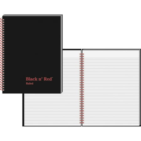 Letter Notebook - Black n' Red, JDKK67030, Ruled/ Perf. Wirebound Notebook - Letter, 1 Each