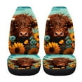 thumbnail image 4 of Jeiento Cattle Car Seat Covers Front Seats,Sunflower Automotive Bucket Seat Cover Comfort Seat Protector Cushion Pad Universal Fit for Most Cars,SUV,Sedan,Truck,or Van,2 Pcs, 4 of 7