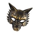 thumbnail image 2 of Máscara de lobo de Halloween Cosplay Disfraz creativo para hombres y mujeres Accesorios para la cabeza de animales Oro, 2 of 9