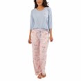 thumbnail image 3 of Munki Munki Ladies' Costco Print Pajama Set 3-piece, Sky Blue XL - NEW, 3 of 4