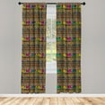thumbnail image 3 of Ambesonne African Curtains, Colorful Indigenous Art, Pair of 28"x95", Multicolor, 3 of 5