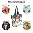 thumbnail image 7 of FORMRS Womens Canvas Tote Bag with Zipper Inner Pocket Shoulder Handbag, Red Snowmen, 7 of 7