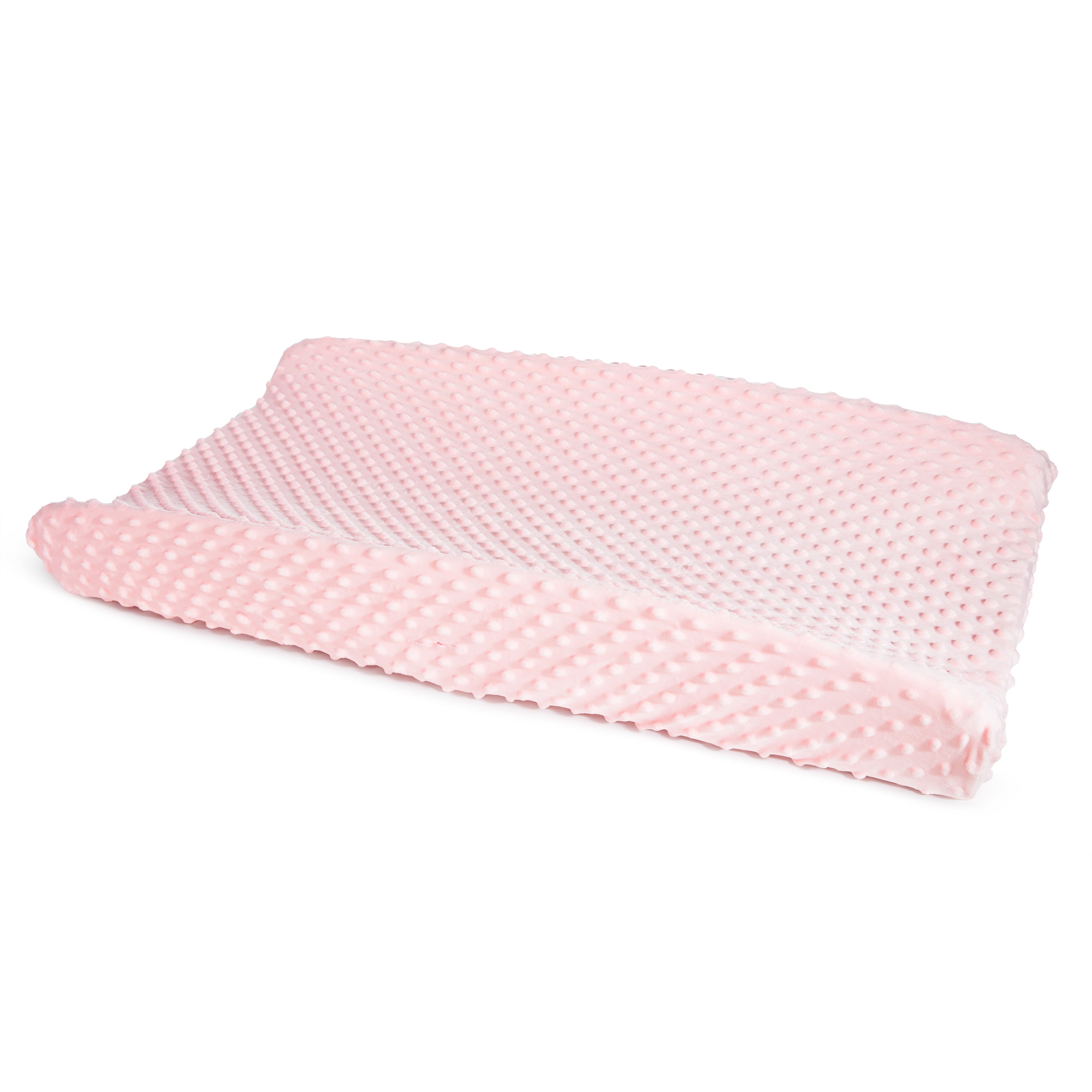 Munchkin Soft Textured Changing Pad Covers for Baby Changing Stations, Pink/White, 2 Pack