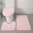 thumbnail image 1 of Juego de 3 alfombras de baño Kdkad, antideslizantes, de microfibra ultrasuave y absorbente, lavables a máquina, de felpa gruesa para suelo, bañera y ducha., 1 of 8