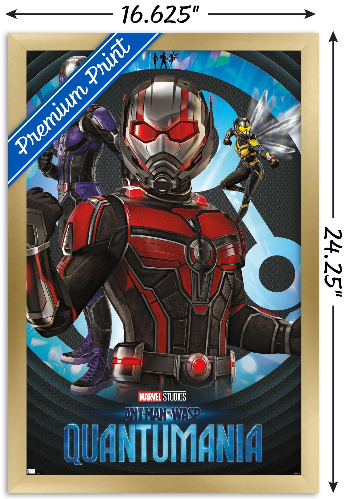 Marvel Ant-Man And The Wasp: Quantumania - High Render Trio Wall Poster, 14.725" x 22.375" Framed