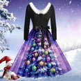 thumbnail image 2 of Christmas Dress Christmas Party Outfits for Women Festive Long Sleeve A Line Party Gown With Elegant Asymmetric Neckline Design for Holiday Events And, 2 of 3