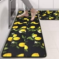 thumbnail image 2 of Kitchen Rugs Sets Of 2,Yellow Lemon Fruit Flowers Black Pattern Anti Fatigue Kitchen Mat Rugs Non Slip Washable,Decorative Kitchen Floor Mats for Kitchen,Sink,Laundry,17"x47"+17"x47", 2 of 5