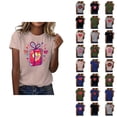 thumbnail image 1 of T-shirt Femme Saint-Valentin 2026 Mode Manches Courtes Col Rond Cœur Graphique, 1 of 4