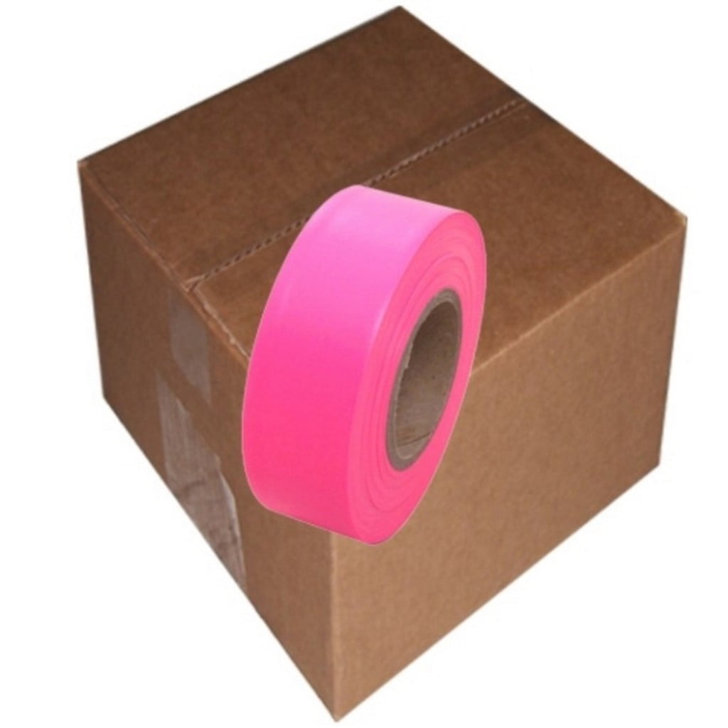 Tape Fluorescent Pink Flagging Tape 1 3/16" x 150 ft Roll Non
