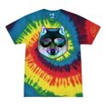 thumbnail image 1 of Wild Bobby, Funny Wolf on Sunglasses, Animal Lover, Tie-Dye Tees, Reactive Rainbow, Large, 1 of 3