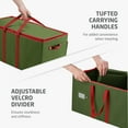thumbnail image 6 of All-In-One Christmas Ornament, Figurines, and Accessory Storage Box, Fits 80 of 3" Holiday Ornaments; Side Pockets, Card Slot & Carry Handles Durable Nonwoven Accessory/Ornament Storage Container, 6 of 9