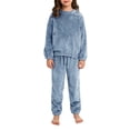 thumbnail image 3 of KAUOD Toddler Fleece Sweatshirts Joggers Set 2 Piece Fuzzy Soft Crew Neck Pullover Tops Sweatpants Sweatsuits for Kids, 3 of 5