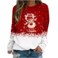 thumbnail image 2 of Pntutb Mujeres Moda Cuello Redondo Navidad Mangas Largas tops Blusa Pullover Sudadera Pntutb Pntutb-5930, 2 of 5