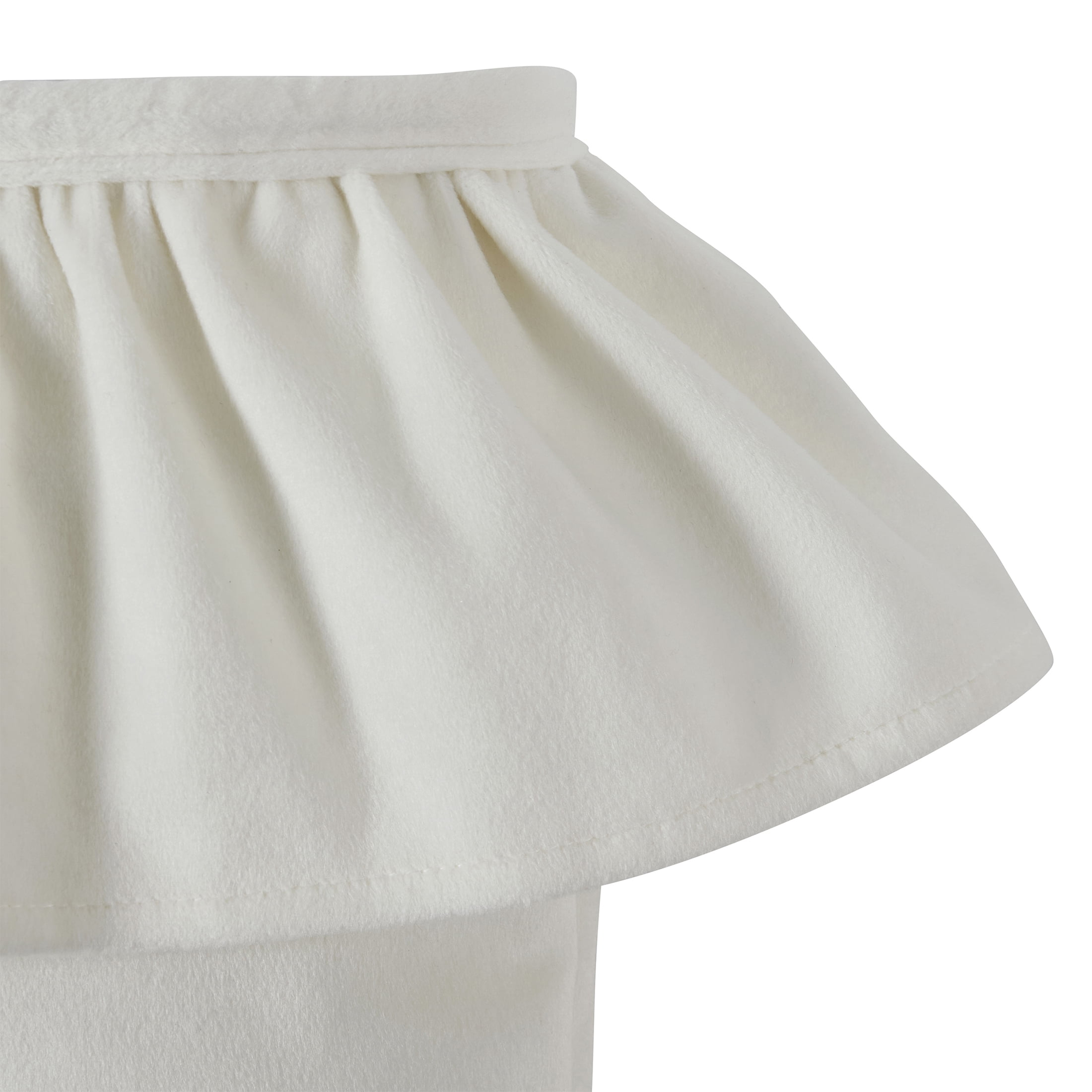 My Texas House Ruffle Ivory Velvet Christmas Stockings, 20" x 10" (2 Count)