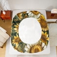 thumbnail image 5 of Manfei Daisy Sunflower Queen Sheet Sets 4 Pieces for Girls, Floral Flower Flat Sheet, Green Leaves Queen Fitted Sheet, Ultra Soft Home Decor, 5 of 7