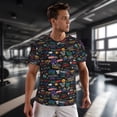 thumbnail image 3 of Wukai Basketball Print Men's Short-Sleeved Mesh T-Shirt,Quick-Dry Short Sleeve Workout T-Shirt-Large, 3 of 8