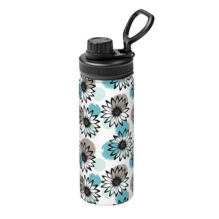 

Fuzoiu Watercolor Sunflower Print 18oz Sports Insulated Kettle Stainless Steel Vacuum Water Bottle Leakproof Sport Flask