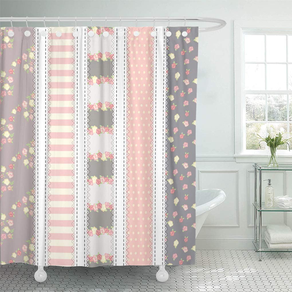 KSADK Brown Fashioned Shabby Chic Provence Beige and Gray Color Shower