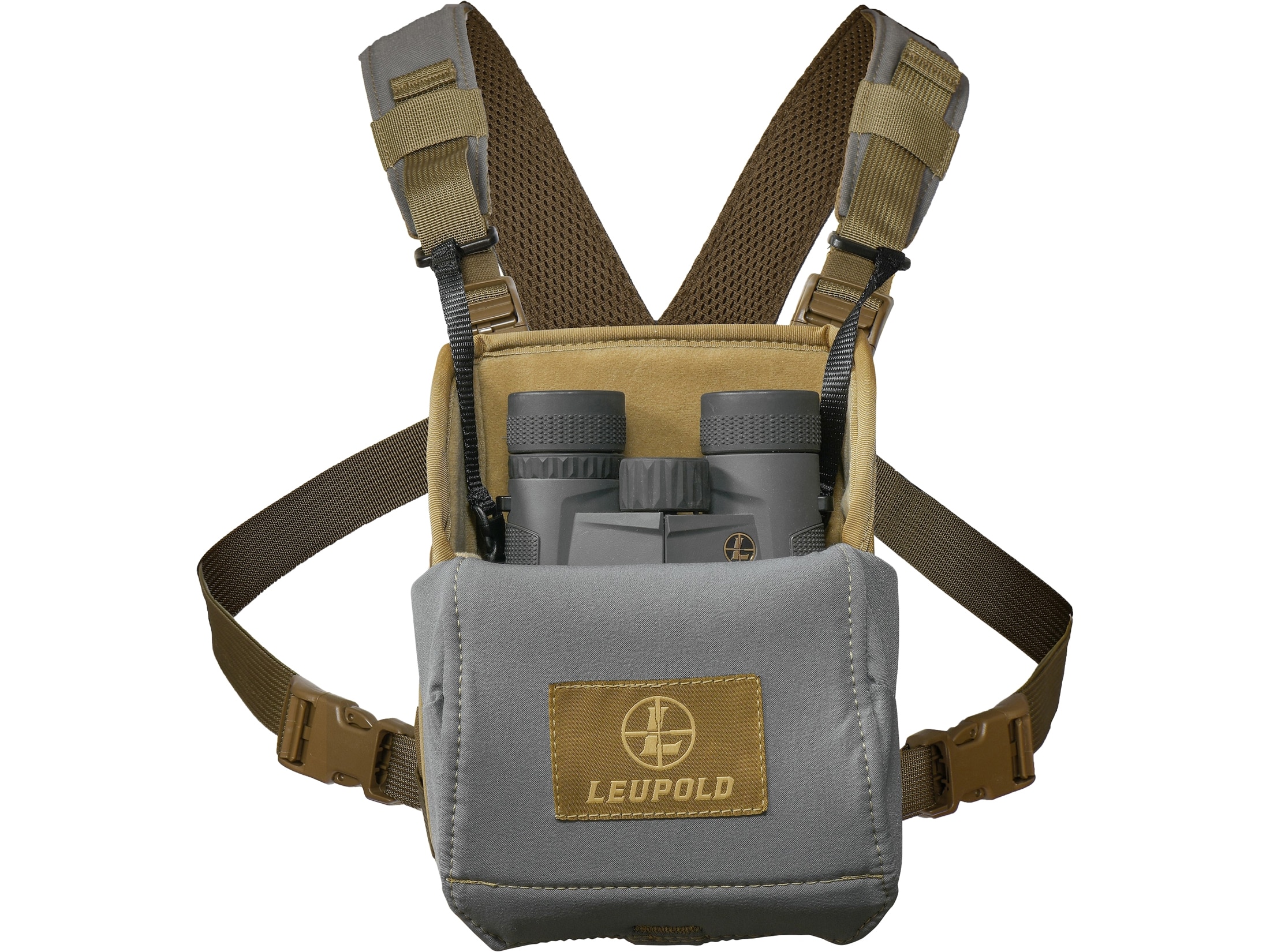 Leupold Enclosed Universal Binocular Harness, FDE, with Cell Phone Pocket