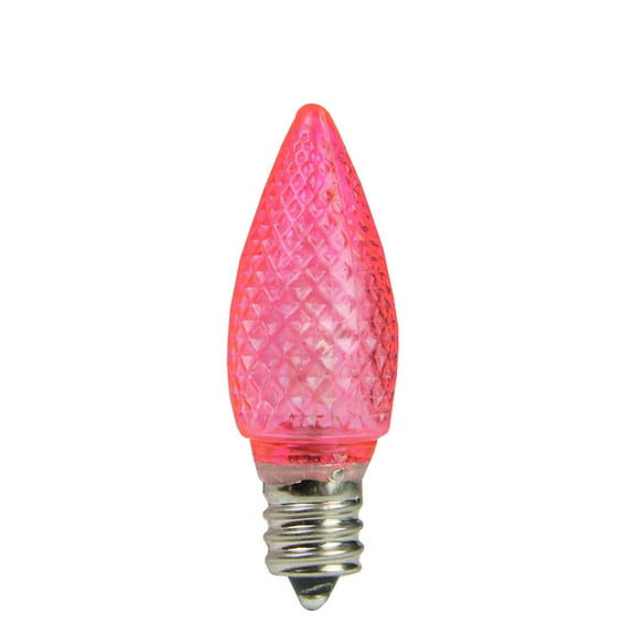 Pack of 4 Faceted Transparent Pink LED C7 Christmas Replacement Bulbs
