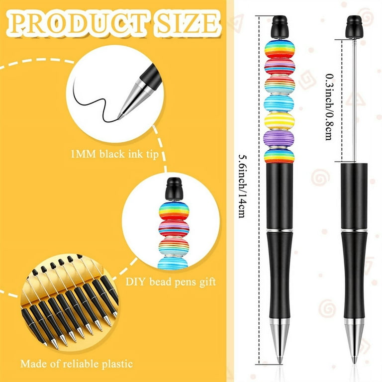 150-Piece Beadable Pens Kit With Refills & Bags – DIY Colorful Pens For Kids, Students, Crafting