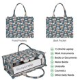 thumbnail image 2 of Large Capacity Tote Bag,Blue Background Football Hot Air Balloons Pattern Handbag Fashion Luxury Tote Bag,15.7"x13"x 5.1" Inches,Laptop Compatible, 2 of 6