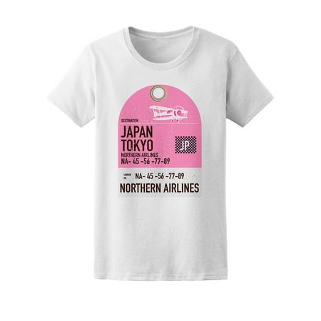 Japan Tokyo Airline Ticket Tee Women's -Image by