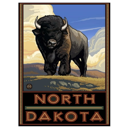 North Dakota Buffalo Plains Travel Art Print Poster by Paul A. Lanquist (9