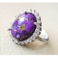 thumbnail image 6 of Natural Purple Copper Turquoise Ring, Turquoise Ring, December Birthstone, CZ Ring, 925 Sterling Silver, Womens Ring, Christmas, Thanksgiven, Handmade, Statement Jewelry, Natural Turquoise Ring, 6 of 6