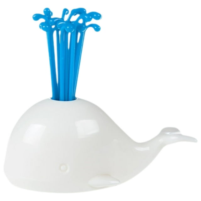 MasteelfCA 1 Set Appetizer Fork Mini Skewer Whale Shape Cocktail Fork Plastic Fruit Pick
