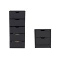 thumbnail image 1 of Pemberly Row Ensemble de 2 Commodes et Tables de Nuit en Bois d'Ingénierie, Noir, 1 of 10