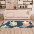 thumbnail image 2 of Yayeee Runner Rug for Bedroom 2'x6' Machine Washable Hallway Non Slip Mat, Blue Cubes, 2 of 8