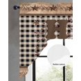 thumbnail image 2 of Farmhouse Swag Valances for Windows, Small Curtains Drapes, Vintage Country Texas Star Plaid Wooden Grain Kitchen Window Curtains Over Sink Window Treatment Valance for Bedroom/Bathroom 56"x36", 2 of 5