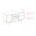thumbnail image 3 of Contemporary Two-Tone Glass Shelf Sideboard in Slate Gray, 3 of 5