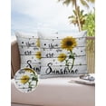 thumbnail image 6 of Shabby Chic Yellow Sunflowers and Bee Outdoor Pillow Covers Set of 2, Decorative Waterproof Throw Pillow Case, Wood Barn Cotton Linen Soft Cozy Cushion Pillowcases, 6 of 6