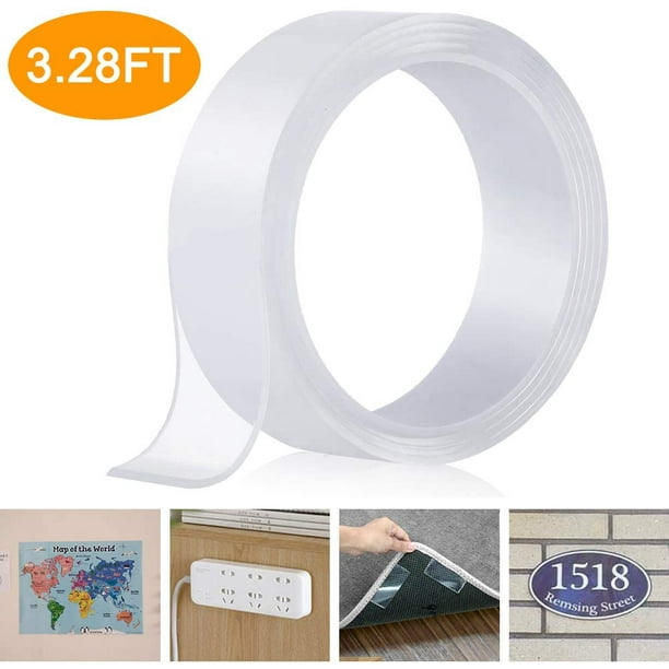 Nano Double Sided Tape 1m 3 28ft Removable Gel Grip Tape Transparent Sticky Tape Reusable Traceless Mounting Adhesive Tape Heavy Duty For Fix Carpet Photo Poster Home Office Car Wall Decor Walmart Com
