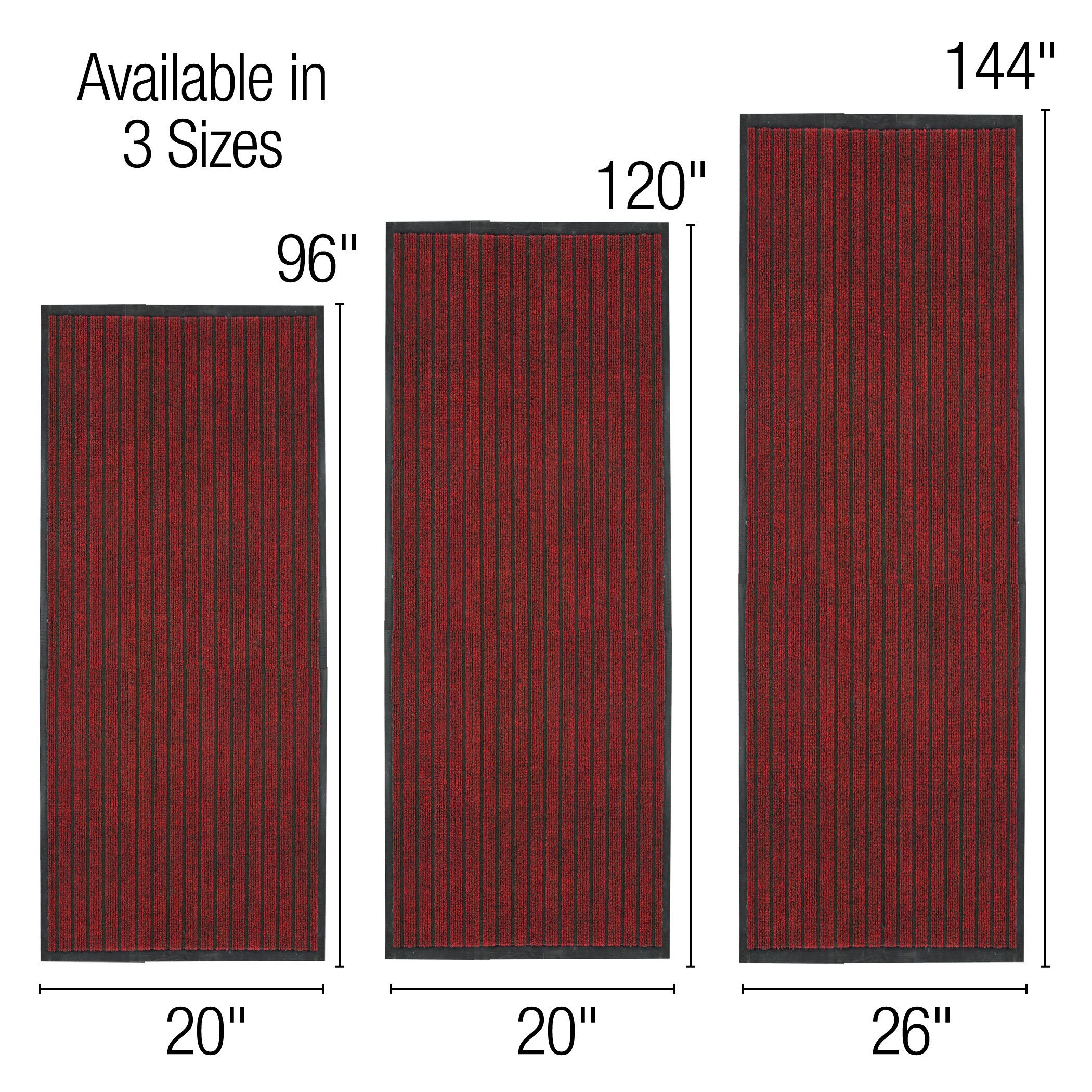 thumbnail image 3 of Collections Etc Extra-Long Tufted Stripe Design Non-Slip Utility Runner Rug, 3 of 8