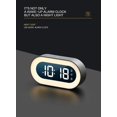 thumbnail image 5 of Reloj despertador digital con luz nocturna inteligente, color negro, con temperatura interior, reloj pequeño de escritorio operado (blanco), 5 of 5