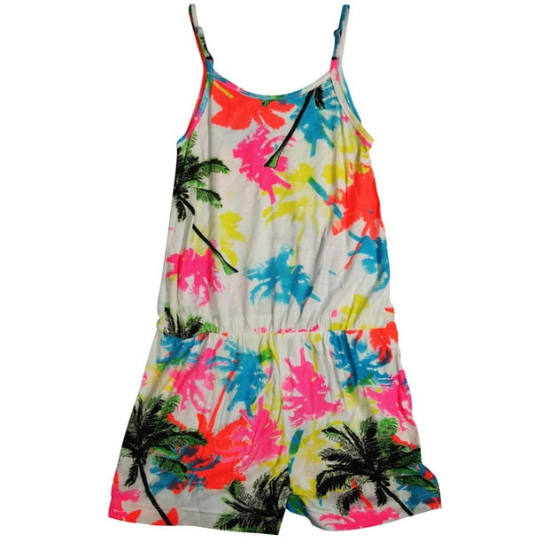 Flowers by Zoe Girls' Spaghetti Strap Tank Romper Choose from 5