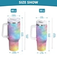 thumbnail image 3 of 40 oz Insulated Stainless Steel Tumbler Double Wall Stainless Steel Tumbler with 2-Way Drinking Pastel Rainbow Tie-dye, 3 of 9