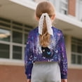 thumbnail image 3 of DISNIMO Girls Crop Tops Cat Butterfly Flower Print Kids Fashion Loose Cropped Sweatshirt Long Sleeve Pullover Tops Crew Neck Tee Shirt for 5-14 Years Old, 3 of 7